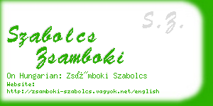 szabolcs zsamboki business card